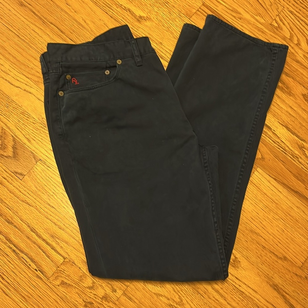 -Polo Ralph Lauren Authentic Dungarees Dark Navy-Blue Chinos Men's W35 L32